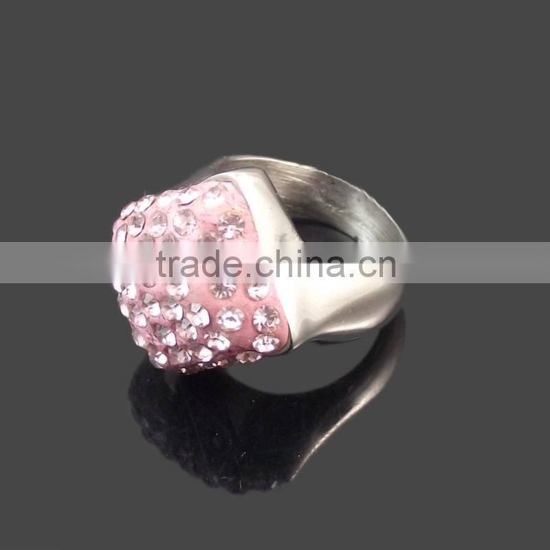 316L stainless steel crystal rings wholesale