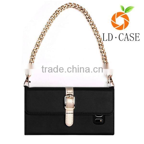 Black Ladies Cellphone Case Pouch shoulder bag for Samsung Galaxy S6 Edge