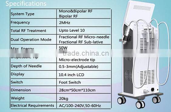 4 handles MINAS skin care machine/ fractional rf thermal anti aging and wrinkle removal machine
