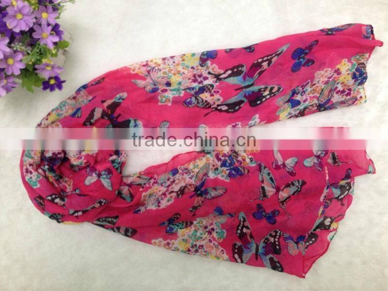 2014 New Fashion Lady Women Soft Butterfly Scarf Pashmina Shawl Wrap Large Print Stole Neck Warm