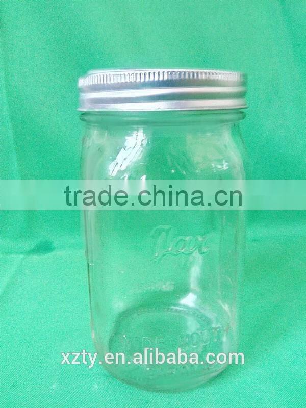 500 ml square airtight food mason jars with mental lids