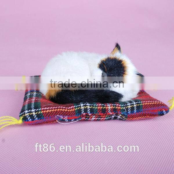 Plush Fur toys crafts popular Christmas decoration animal model sleeping little cat