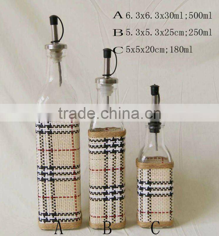 high quality square glass spice jar set