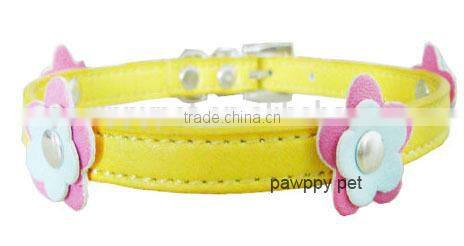 Cute Hot Sale Flower Leather Cat Adjustable Collar