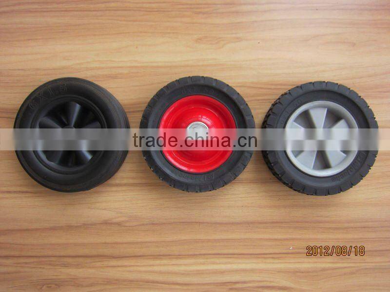 Three types of 6x1.5 semi pneumatic rubber wheel