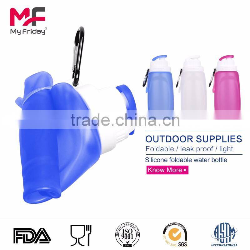Silicone Foldable Water Bottle 550ml Outdoor Running Hiking