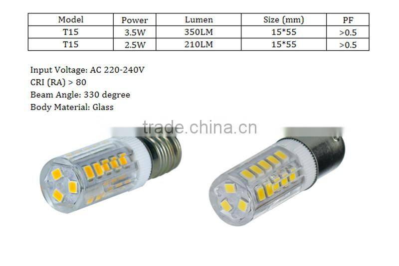 Indicator Light T15 3.5W 2.5W 220V 25w 40w Incandescent replacement Wholesale from China