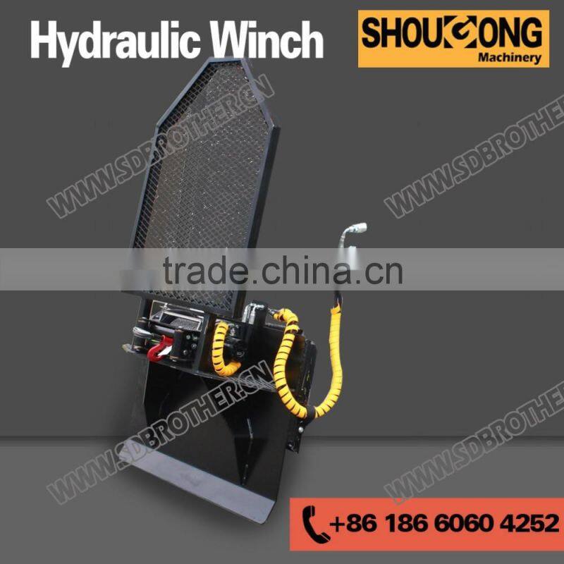 Winch for skid steer loader, skid steer loader winch
