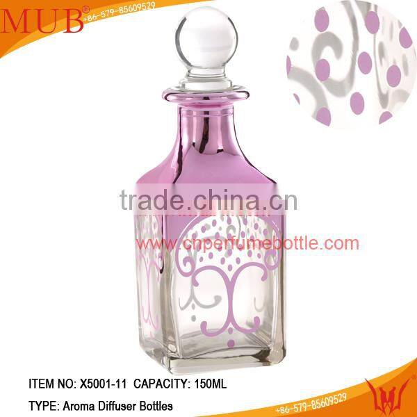 120ml glass perfume bottle square perfume bottles, perfume bottle with shiny goldern cap