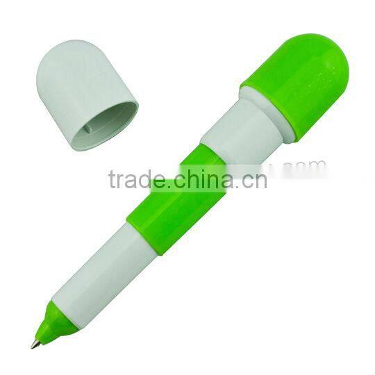 plastic retractable capsule shape ball pen