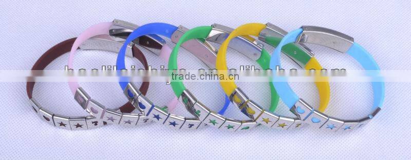 silicone bracelet with metal