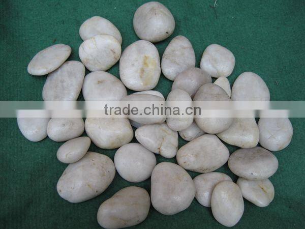 Natural White Cobble Pebble Stone polished A grade outside garden pavingstone, Landscape Paving