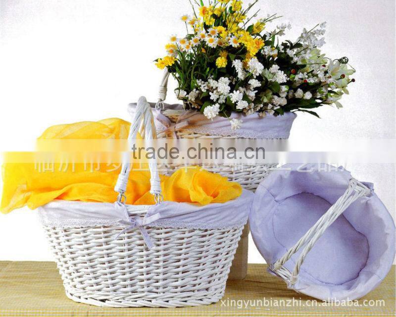 2014 Linyi portable indian silver pooja flower basket wholesale from manufacturer