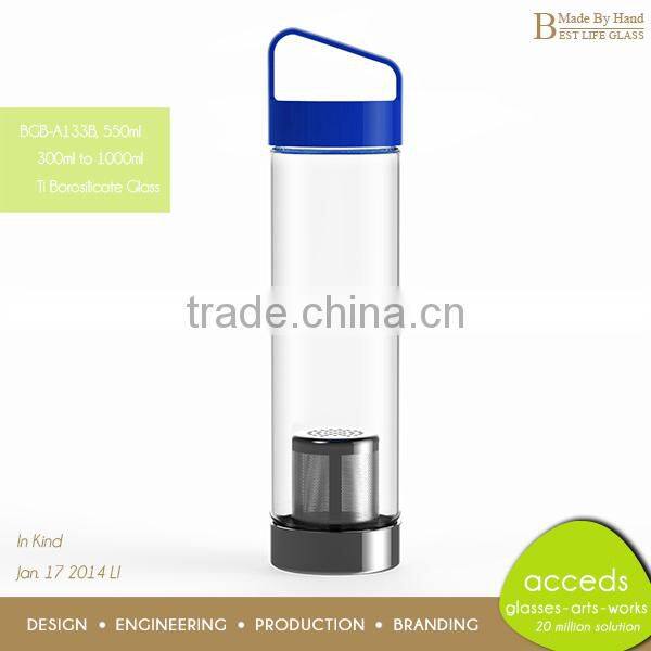 Hand Made Pyrex Glass Wholesale Juice Bottles