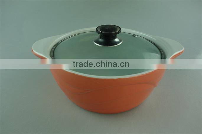 Color glazed ceramic soup tureen with glass lid in stock, grade AB