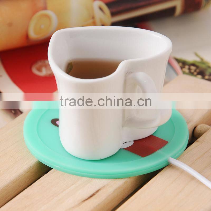 Supply fashion Small drunk doll Silicone USB electric heating keep warm dish / insulation mat