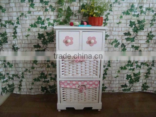 modern design white wooden cabinet with 2 wave and 2 wooden drawers