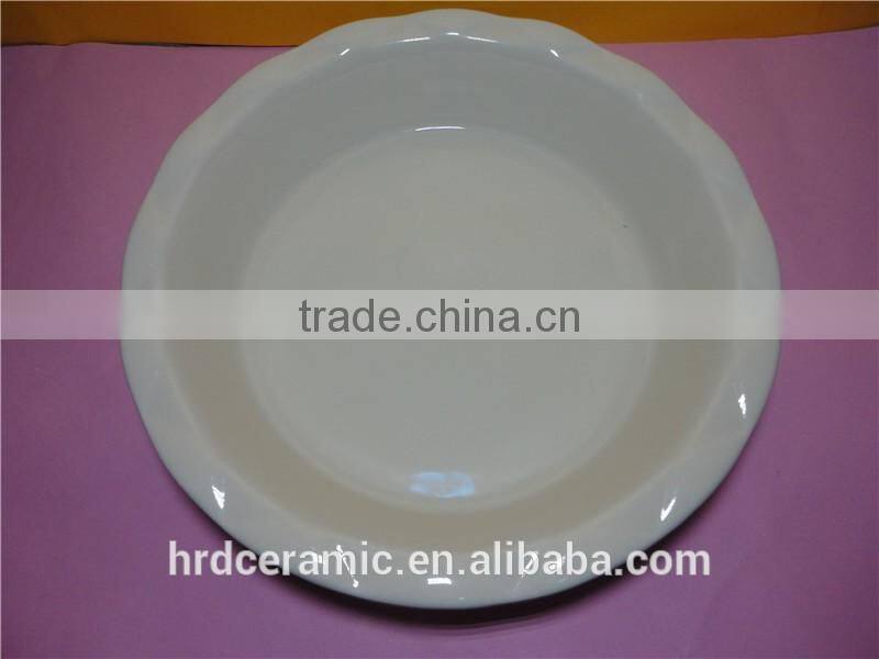 High quality wholesale ceramic plate /big pie plate oven safe