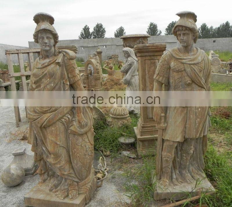 antique stone warrior carving sculpture