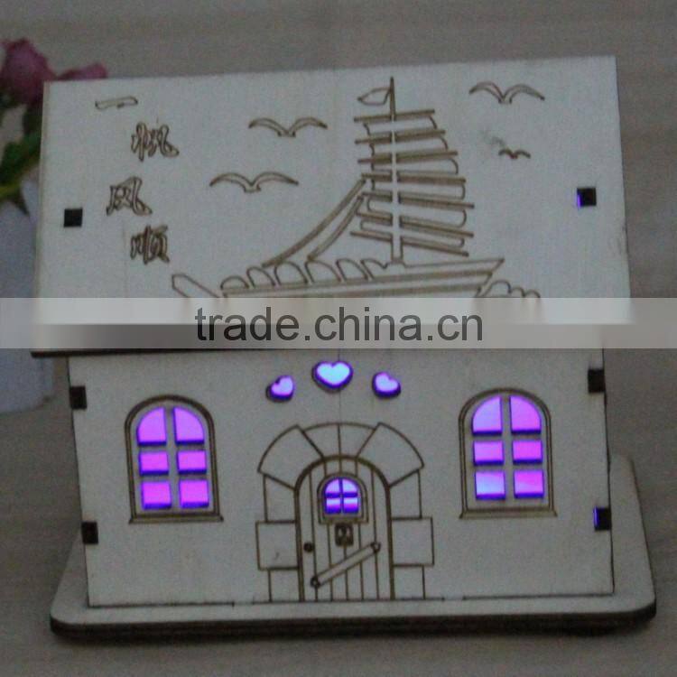 DIY luminous creative wooden money saving box birthday present