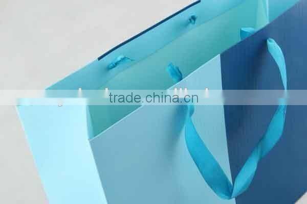 Two-colored Foldable Gift Bag With Stripes/ Shopping Bag