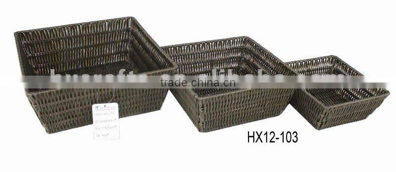 Customized practical plastic storage basket set/3