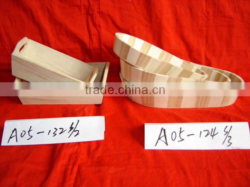 handmade small pretty poplar wooden food tray