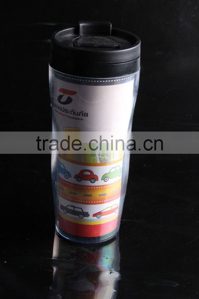 Logo Customized 12oz Double Wall Plastic Travel Mug