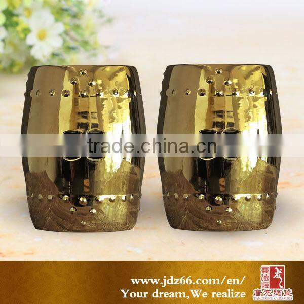 Home garden decor porcelain ceamic stool flower and bird design