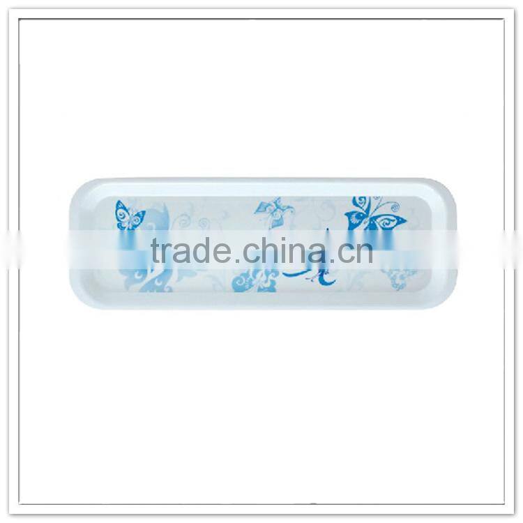 New fashion printing animal eat dish, economic melamine plastic pet food tray