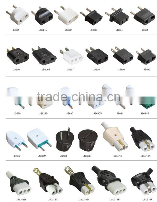 universal travel adapter male and female industrial plug socket 2 round electric pin plug convert to 2 flat