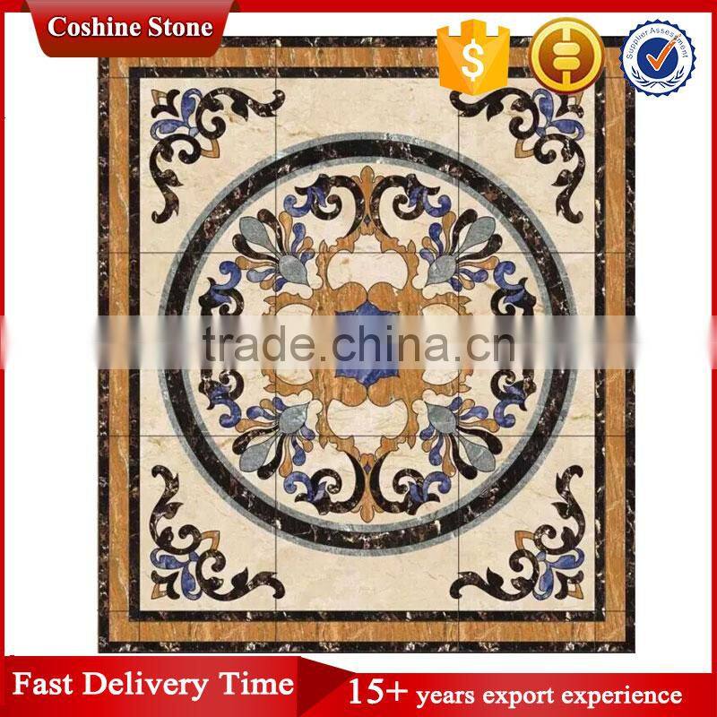 Natural modern marble art waterjet medallions tile design floor pattern