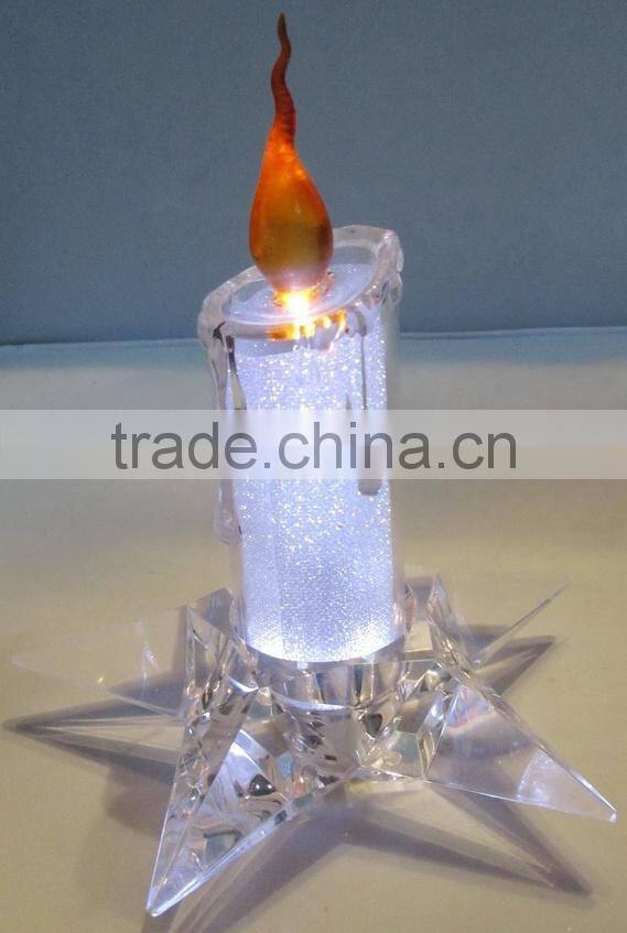 acrylic artificial decoration LED flameless party candle light