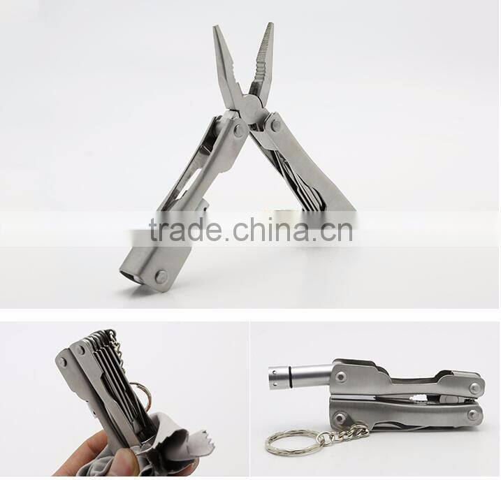 Special gift for men stainless steel LED portable folding mini multi tool pliers