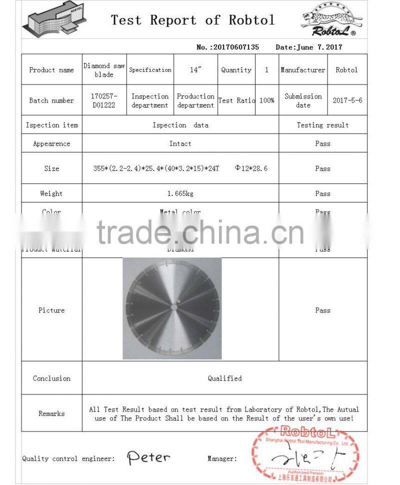 14" 350mm Concrete Diamond Saw Blade Walk Behind Saw Asphalt Paving Masonry Stone Cut Disc