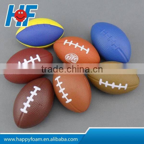 American soccer customized Logo print PU foam rugby ball for outdoor activity