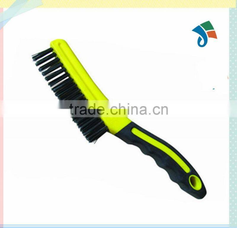 Nylon hair mini brush PP+TPR handle wire brush