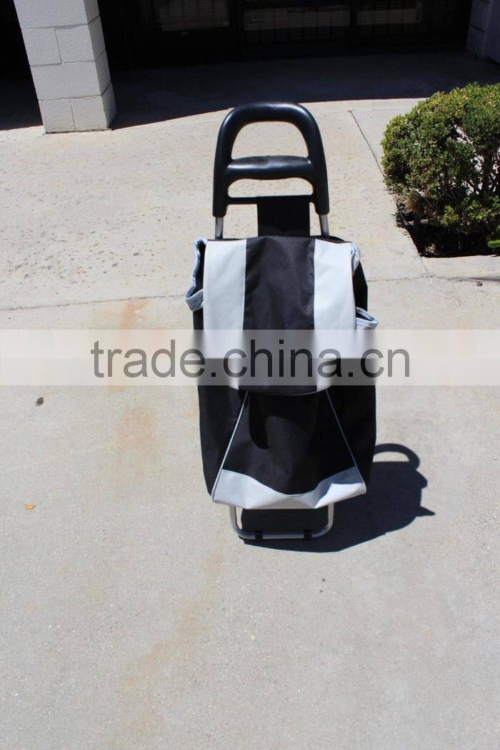 Household Essentials Rolling Shopping Cart with Royal Blue Bag