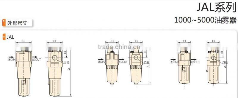 JAL series 1000~ 5000 atomized lubricator with high quality