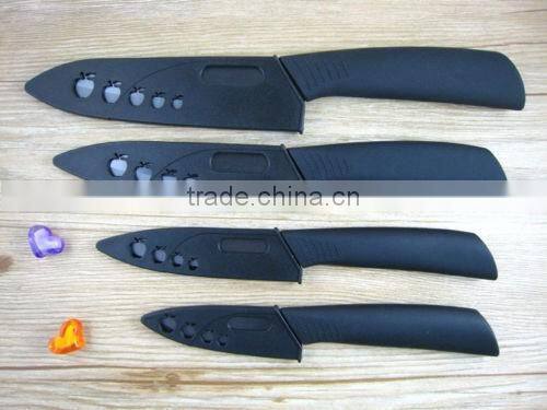 4pcs Black Blade Ceramic Knife Set Chef Kitchen Knives 3" 4" 5" 6" + Peeler