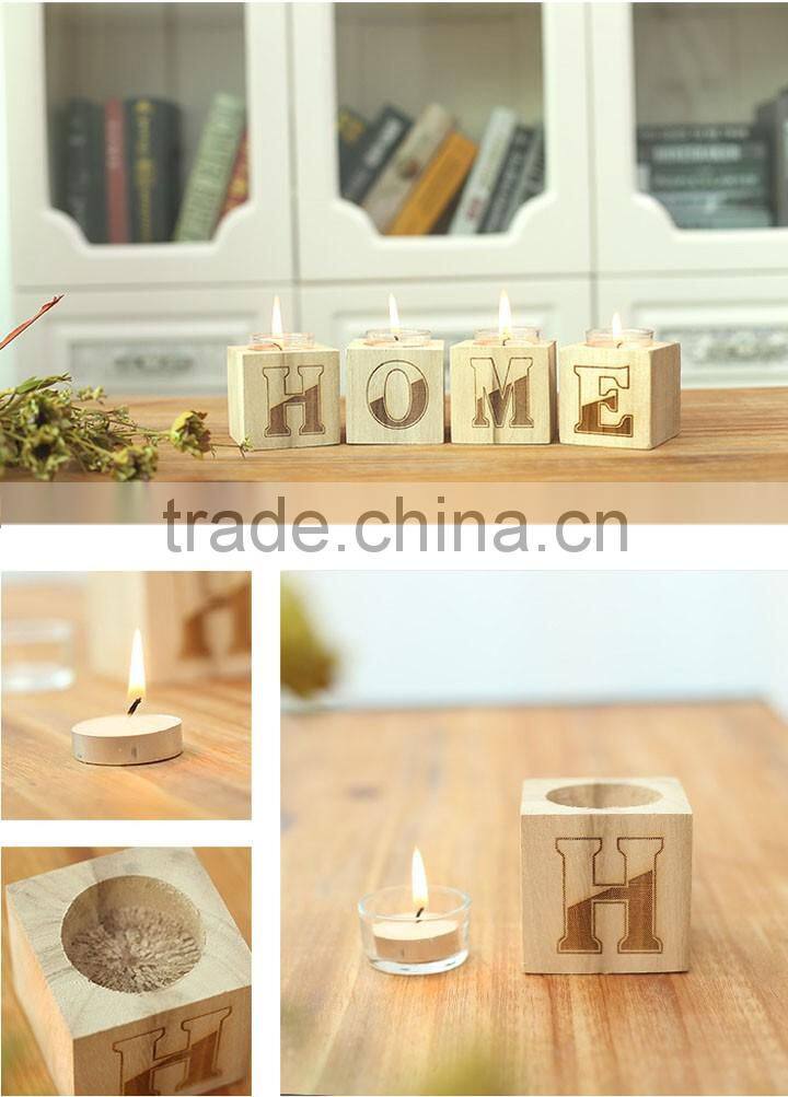 home decoration eco-friendly wood candle holder stand