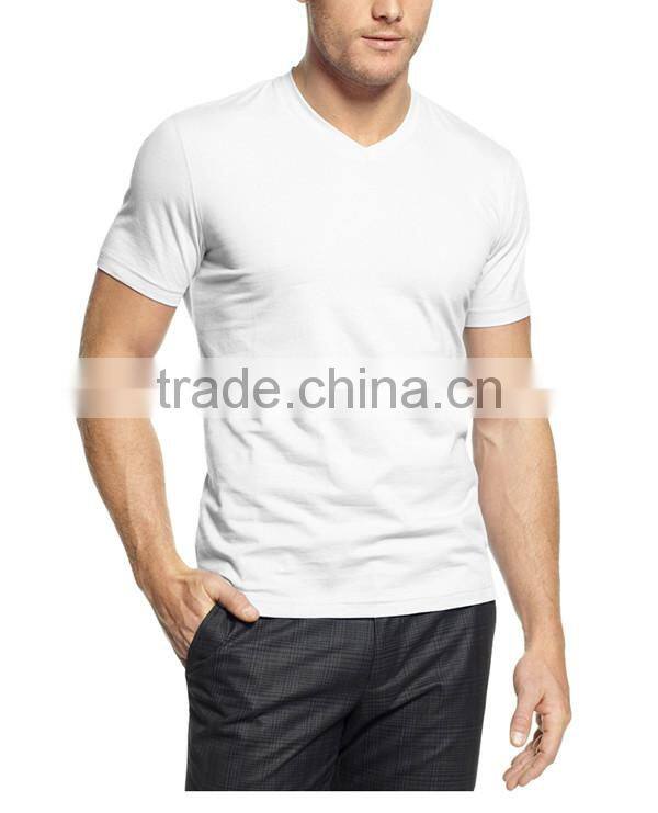 Wholesale Bulk Plain White Black Navy Blue V-Neck Crew Men Blank Custom Embroidery Printing T-Shirt Factory