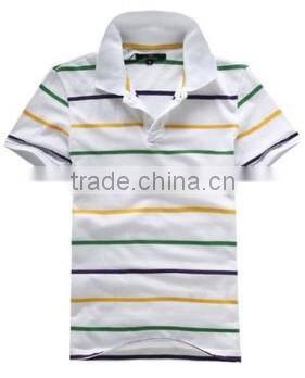 Wholesale cotton stripes design shirts men polo t-shirt