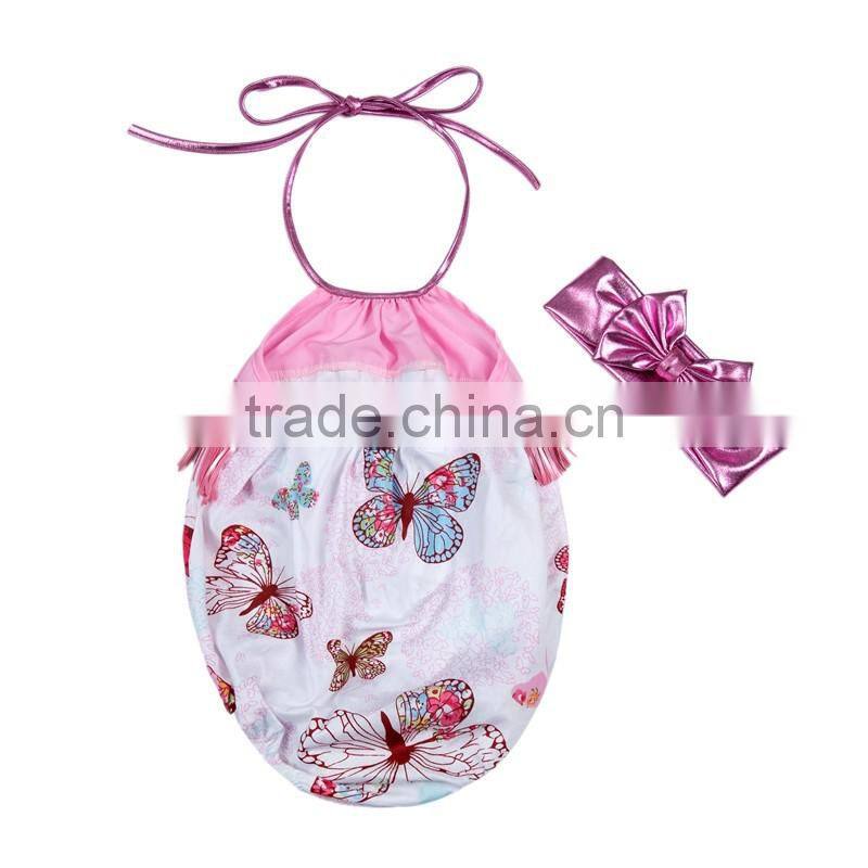 Baby Bubble Romper Cheap Baby Girl Cotton Summer Clothes Set With Match Bow Headband Designer Baby Clothes Girls
