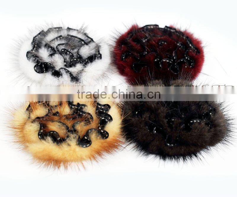 CX-A-45 Real Mink Fur Flower Coat Fashion Brooch Pin