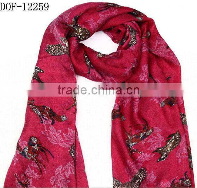 Fashion popular chiffon voile animal scarf