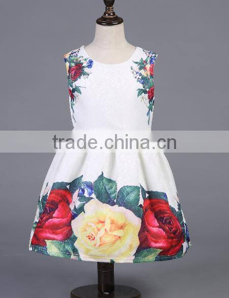 2016 Children latest frocks design Princess Dresses Girls chevron prints Lovely Sleeveless Print Dress photography