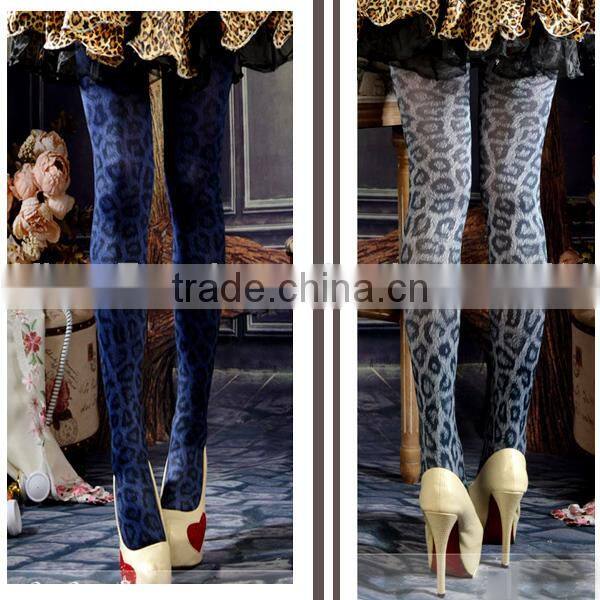 New European and American vintage leopard print pantyhose