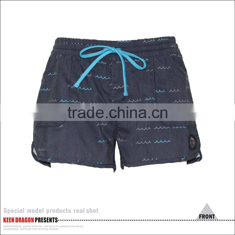 Full Elastic Women's Shorts Sublimation Printing Ladies Surf Shorts