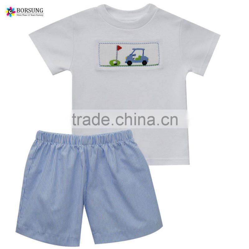 Cartoon embroidery Children Boys Clothing Set Short sleeve Kids Boys Clothes